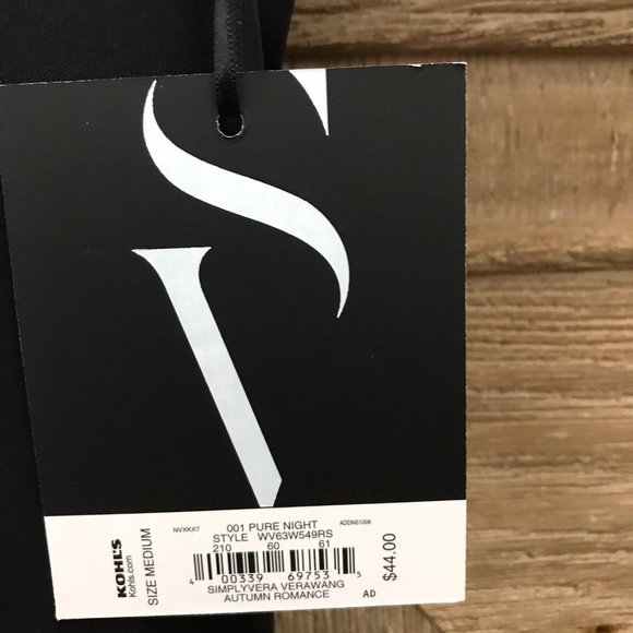 Simply Vera Vera Wang black sleeveless top NWT zip - Picture 4 of 6